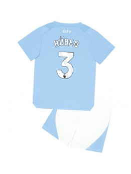 Manchester City Ruben Dias #3 Replika Hemmakläder Barn 2023-24 Kortärmad (+ byxor)